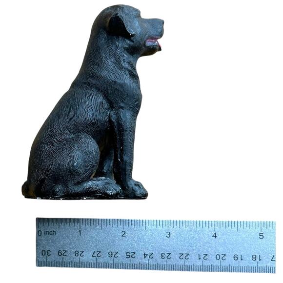 Vintage Black Labrador Resin Hand Painted Sweet Face Figurine “ - Picture 7 of 7